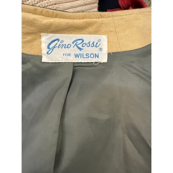 VTG Gino Rossi Wilson Suede Black Leather Jacket Women’s SZ 8 Trench Union Made - Picture 5 of 6